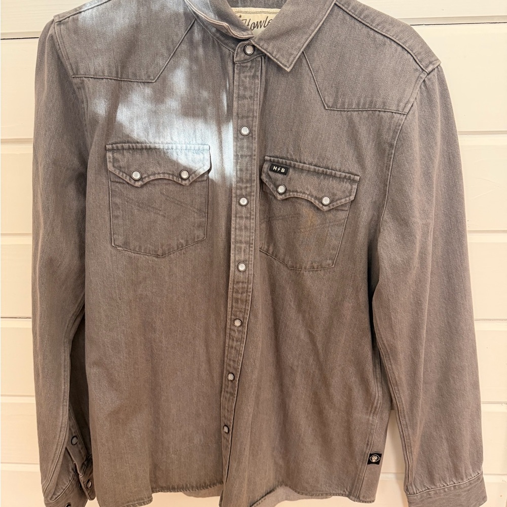 Howler Brothers Dust Up Denim Shirt in Gray